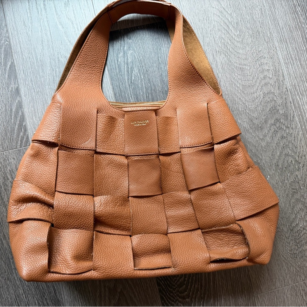 Brown Woven Leather Tote Bag - Picture 2 of 15